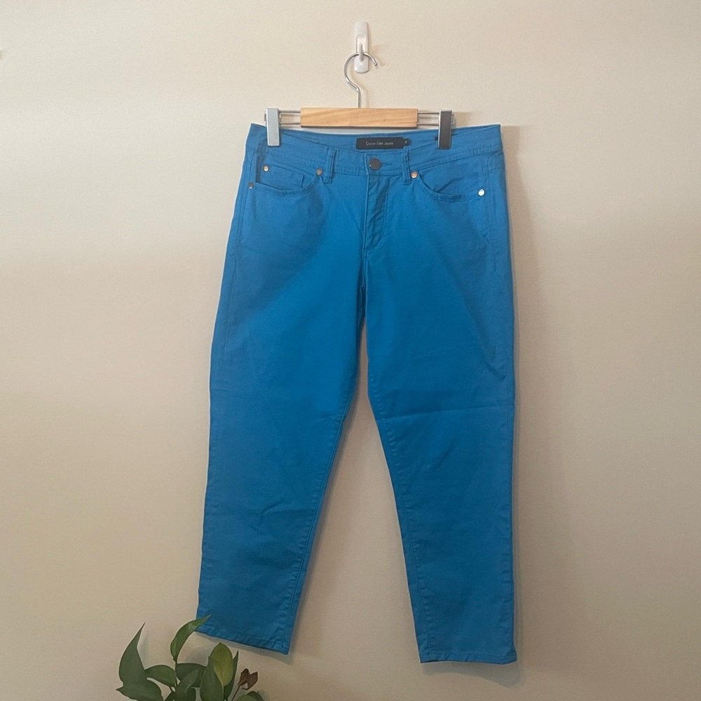 Calvin Klein Bright Blue Cropped Jeans